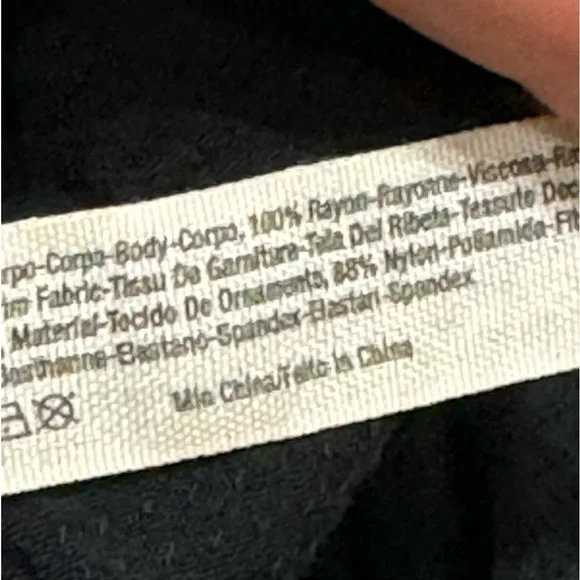 FREE PEOPLE INTIMATELY lace trimmed semi sheer mini slip dress black Medium GUC - Picture 16 of 16